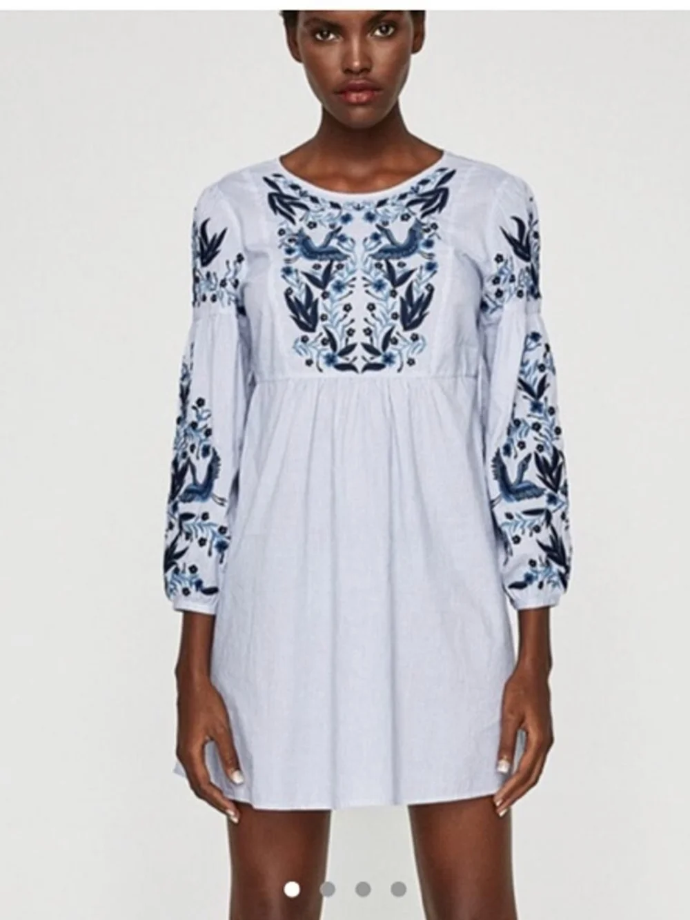 zara blue embroidered dress | Dresses | Zara Light Mini Small Featuring an interior lining. Zara embroidered blue dress -